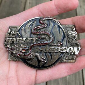 Vintage 1988 Harley Davidson Blood Dragon Belt Buckle